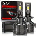 S&D 一对真实200W 45000LM H7 9005/HB3 9006/HB4 H11 H4 H1 H3 9012 Hir2 12V LED30片大灯珠汽车前照灯超亮前灯泡即插即用涡轮风扇