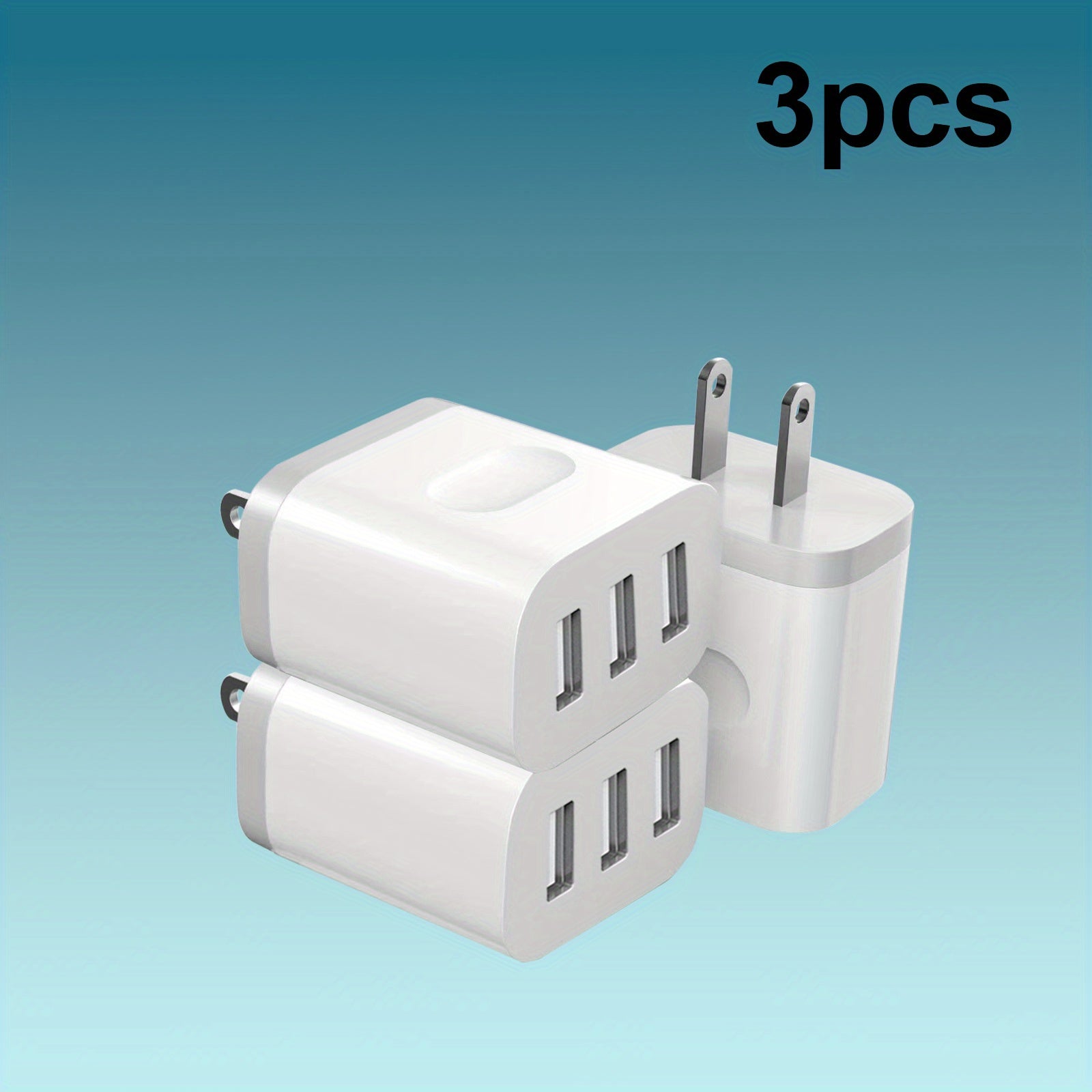 3-in-1 USB-C Fast Charger with Global Voltage 100-240V, Compact Cube Power Adapter with USB-PD 3.0, Global Plug Compatibility for iPhone 16/15/14 Pro Max/10/SE/X/XS/8 Plus/S22/S21/S20, Smartphones, Tablets, Smartwatches - Travel-Friendly Charging Station