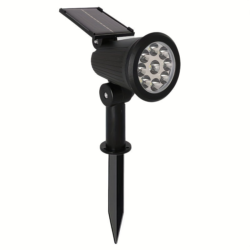 1 件节能太阳能 9LED 景观聚光灯 - 多功能花园气氛灯，带可调式桩，水晶装饰，适合户外装饰，非常适合庭院、阳台、草坪、通道、别墅、游乐场和万圣节、太阳能花园装饰