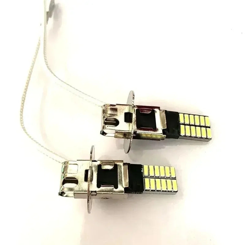 2-Pack H3 LED Car Headlight Fog Light Bulbs Car Driving Light 80W 12V 24V, No Battery Included