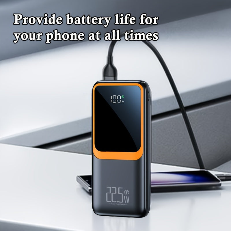 20000mAh Portable Power Bank, 22.5W Fast Charging Mobile Phone Battery Pack, LED Power Display/USB/Type-C/Micro Interface, Suitable for Apple/Android Mobile Phones And Electronic Devices, Gift, Outdoor Emergency Backup Battery Pack Black Easter