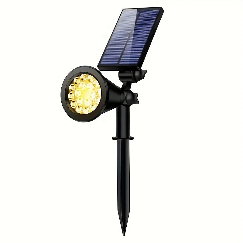 1 set 18-LED solar outdoor tree light, 18-LED home garden landscape spotlight, courtyard tree lighting, IP44 hallway ambiance path light, suitable for landscape lighting in gardens, yards, avenues, trails, sidewalks and other scenes