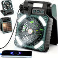 New Portable Solar USB Rechargeable Outdoor LED Fan Light, Foldable Camping Desktop Fan Lamp