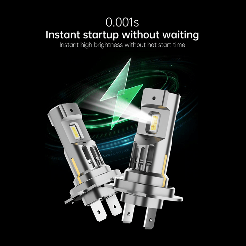 2Pcs H1 H3 H4 H7 H11 H27 9005 9006 9012 Car LED Bulbs, 35W, 7500LM, 6000K White, 300% Brightness Increase, Super Bright Car Headlights, 12V/24V Compatible, High-Speed Fan Cooling, Lifespan Up to 30,000 Hours