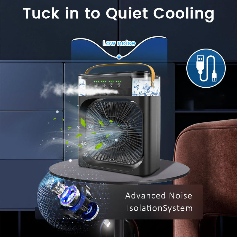 Portable Air Cooler Fan, 3-in-1 Evaporative Air Cooler with 3 Wind Speeds, Large Water Tank, Colorful Night Light and Timer, Perfect for Bedroom, Home and Office
