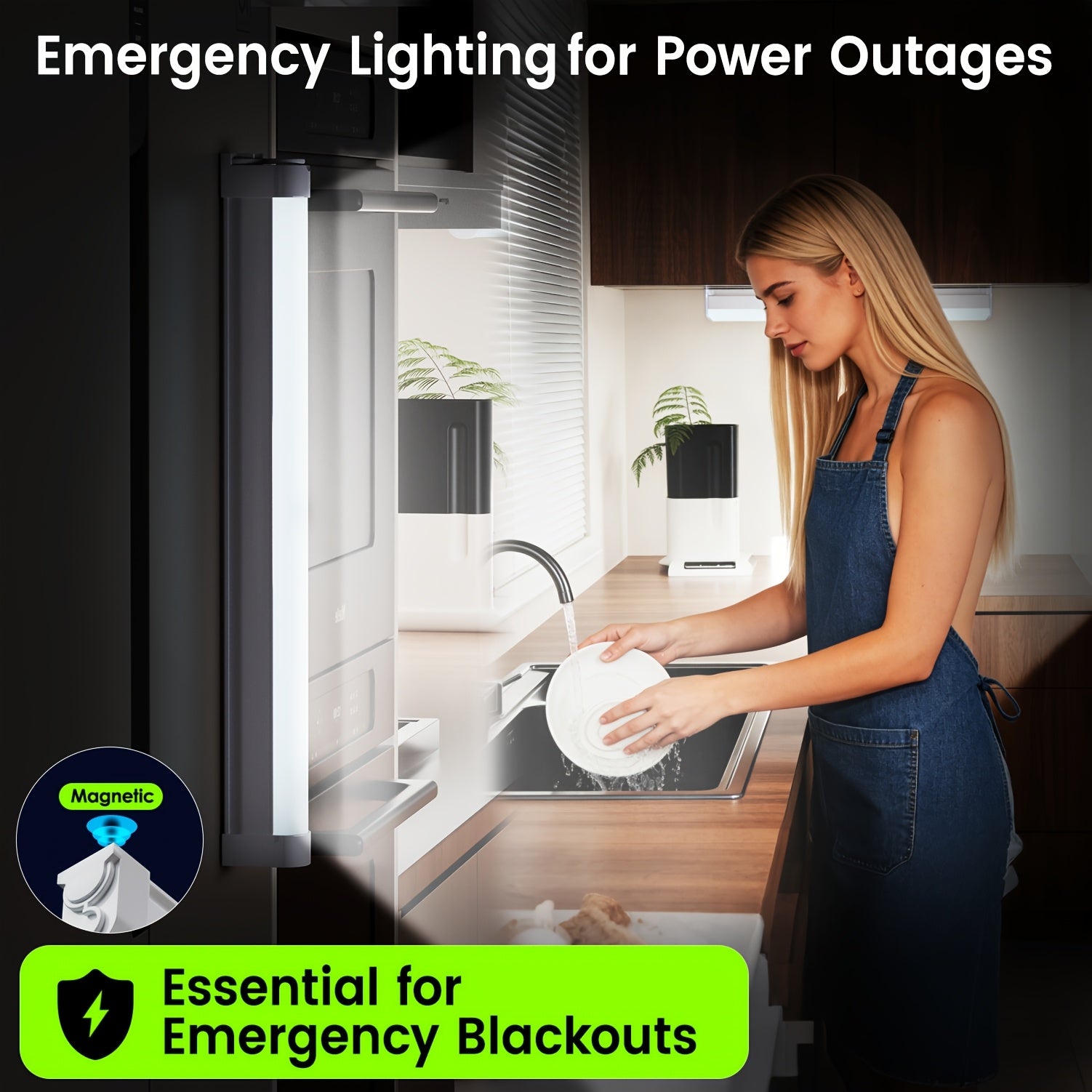 Rechargeable portable lighting lamp, long battery life, with hook, hands-free, suitable for car repair, garage lighting, camping, emergency power outage lighting, night fishing, night climbing and many other dark scenarios