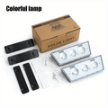2 Solar Outdoor Courtyard Lights - 8 Color Changing Modes (3 LED Beads), Wall Washing Light, Suitable for Garden, Courtyard, Porch and Garage Decoration, Easy Installation