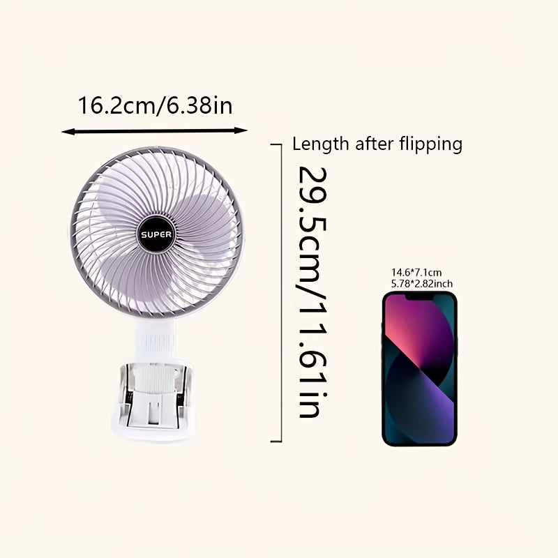 3-in-1 Clip Fan, Handheld & Car Mount Dual Use, Portable Multifunctional Fan for Travel Home and Office Use
