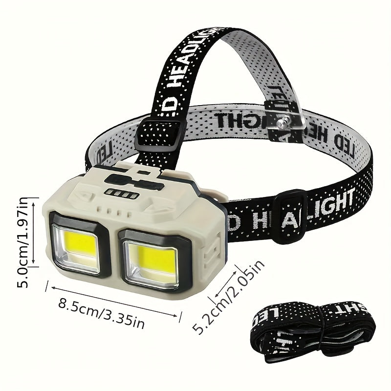 1PC Super Bright LED Rechargeable Headlamp, TYPE-C Charging, 4 Lighting Modes, Adjustable ABS Material Head Light, Foldable Durable High Lumen Flashlight, Ideal for Repair Fishing Camping Hiking Night Riding Gift