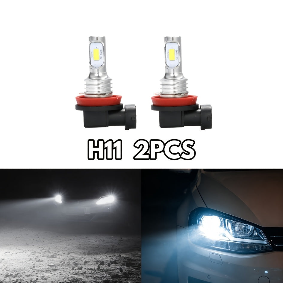 2-Pack 9005 H11 LED Headlight Bulbs 80W Super Bright Fog Light 3570 Chipset 2SMD CANBUS Error-Free Decoder, Replacement Headlight Bulbs for Cars and Trucks