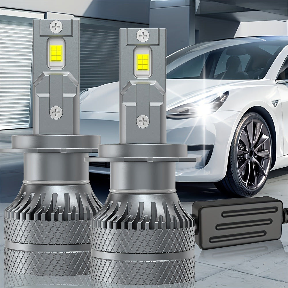 2PCS Super Bright Car LED Lights, 29500LM, Super Bright White Light, 9005/9006/9012, H1/H4/H7/H11 - Car Headlights, Plug-and-Play, Super Heat Dissipation LED Lights, No Battery, Driving Light, Spotlight