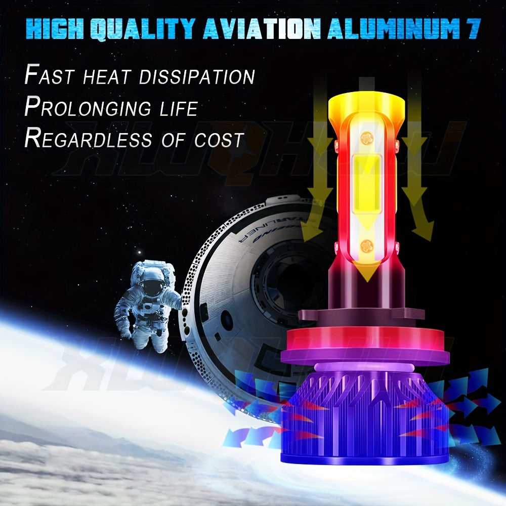 4-Pack H11/H9/H8 9005/HB3 LED Bulb Combo 6000K White, H11 9005 LED Light Fog Light Plug-and-Play