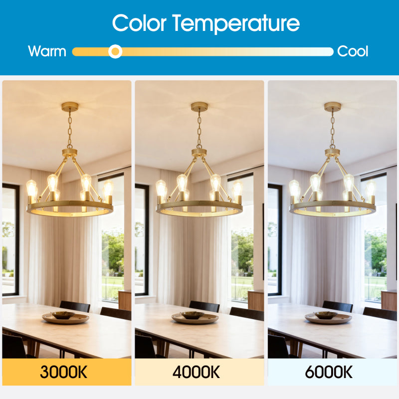 8-Light Gold Wagon Wheel Pendant Light Without Bulbs (Compatible with E26 Socket)