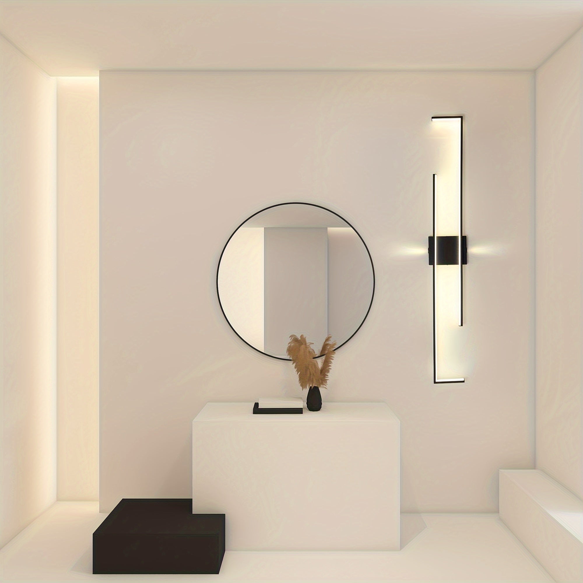 Ganeed Minimalist Geometric Wall Light - Adjustable LED Lighting with Remote Control, Length 43.3 Inches / 109 cm, Modern Art Design, Suitable for Bedroom, Living Room, Hallway, Stairs and Entryway - Easy to Install, Energy Saving