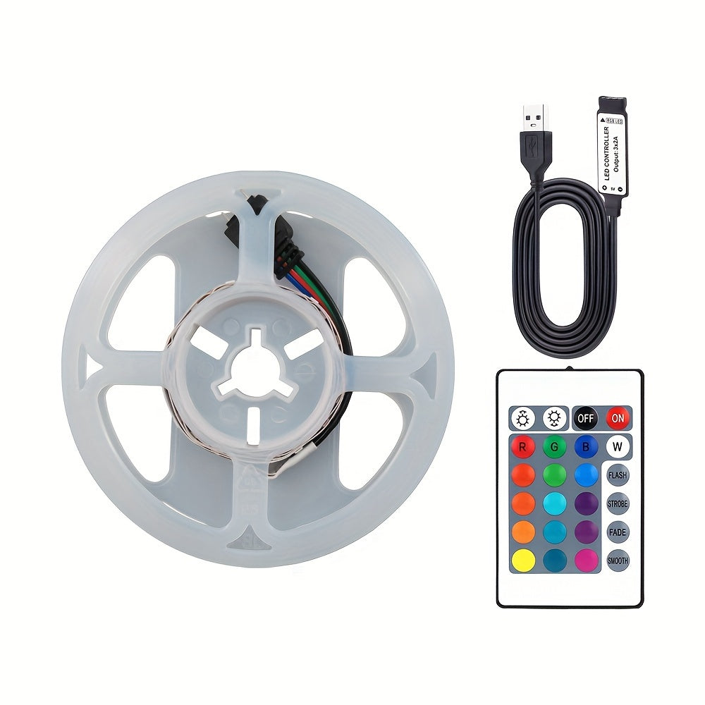 1套USB DIY背光电视灯带，1米-5米（3.28FT to 32.8FT ）SMD 3535 LED家庭装饰柔性橱柜灯