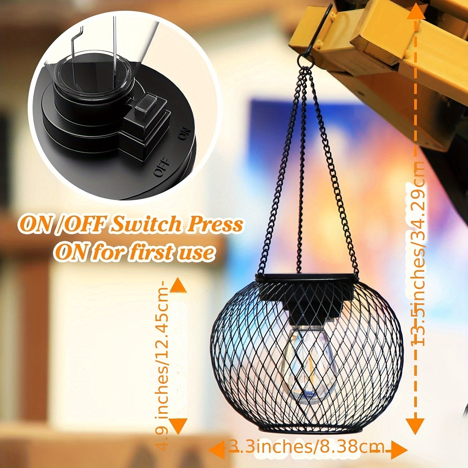 Outdoor Solar Light Upgraded Hanging Solar Light Outdoor Garden Christmas Decorative Lighting Solar Tree Light Perfect for Garden Courtyard Yard Patio Walkway, 2 Pack