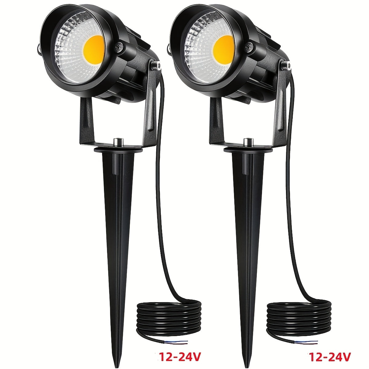 2/4/6/8/10 pcs low voltage LED landscape light | 6W, 12V-24V, outdoor Christmas spotlight, warm white, cool white, IP66 lighting lamp suitable for gardens, paths, walls, trees, flags