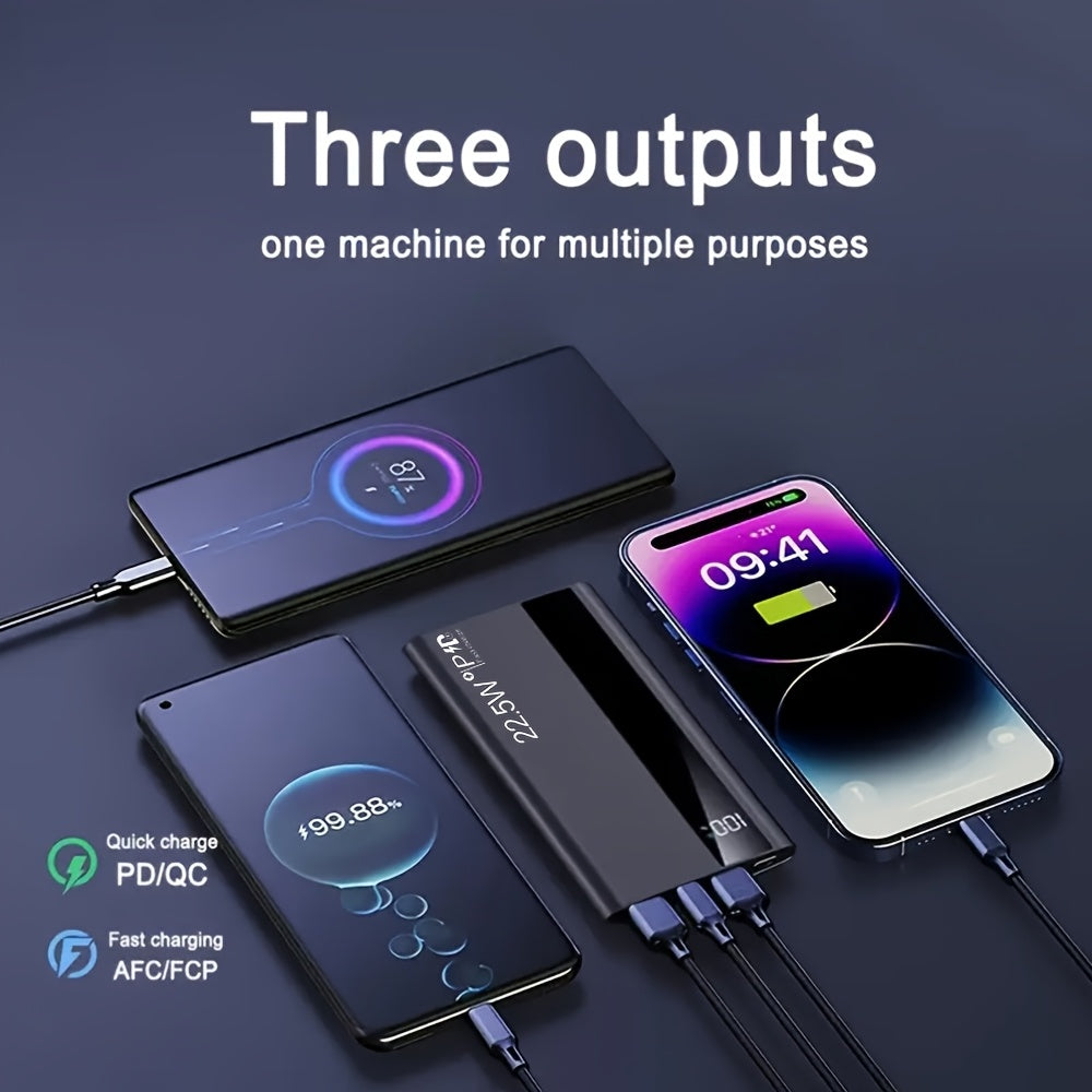 快速充電行動電源，22.5W 10000/20000mAh USB C 充電輸入輸出快速充電，PD 3.0+QC 4.0 LED 顯示螢幕手機充電包，相容於 iPhone 15/14/13/12 Pro、Samsung S21、Google/Ipad 平板等。適合送禮。