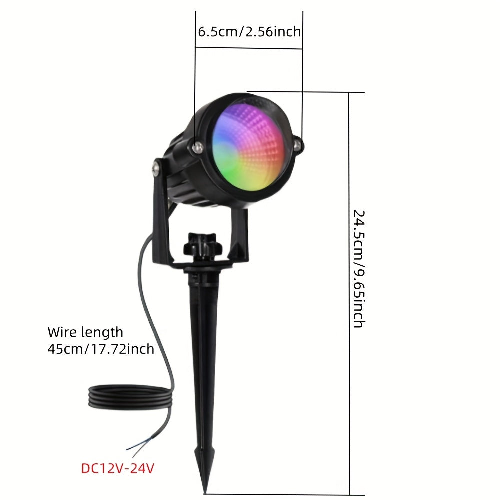 2/4/6/8/10-Piece Low Voltage Landscape Light, Warm + RGB, DC12V-24V, LED Color Changing Landscape Lighting, IP66 Outdoor Spotlight, Christmas Halloween Decorative Light, Suitable for Courtyard, Garden, Path