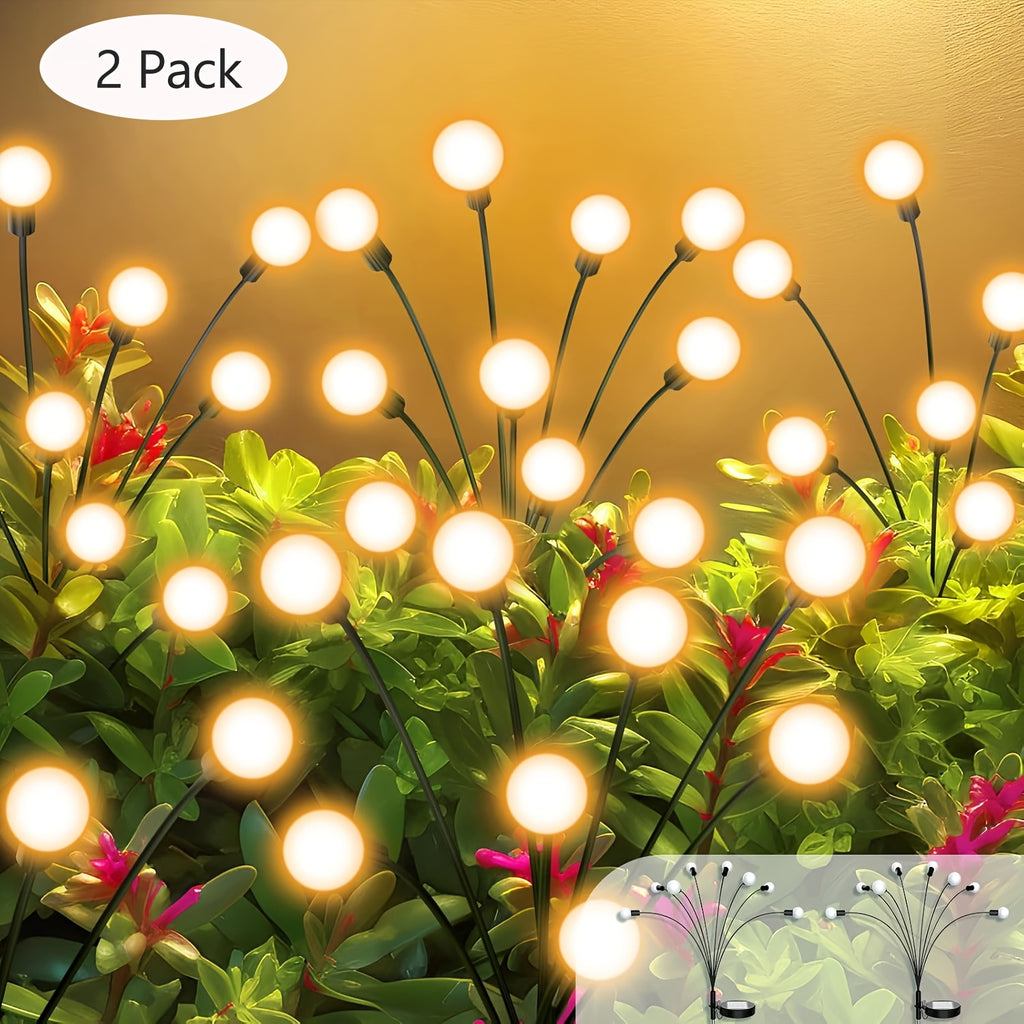 Solar Courtyard Light, 2/4/6/10/12 Pack Solar Outdoor Light, Outdoor Decorative Light, IPX5 Waterproof Swinging Solar Light, Firefly Light for Yard & Pathway, Large Bulb Swinging Solar Light