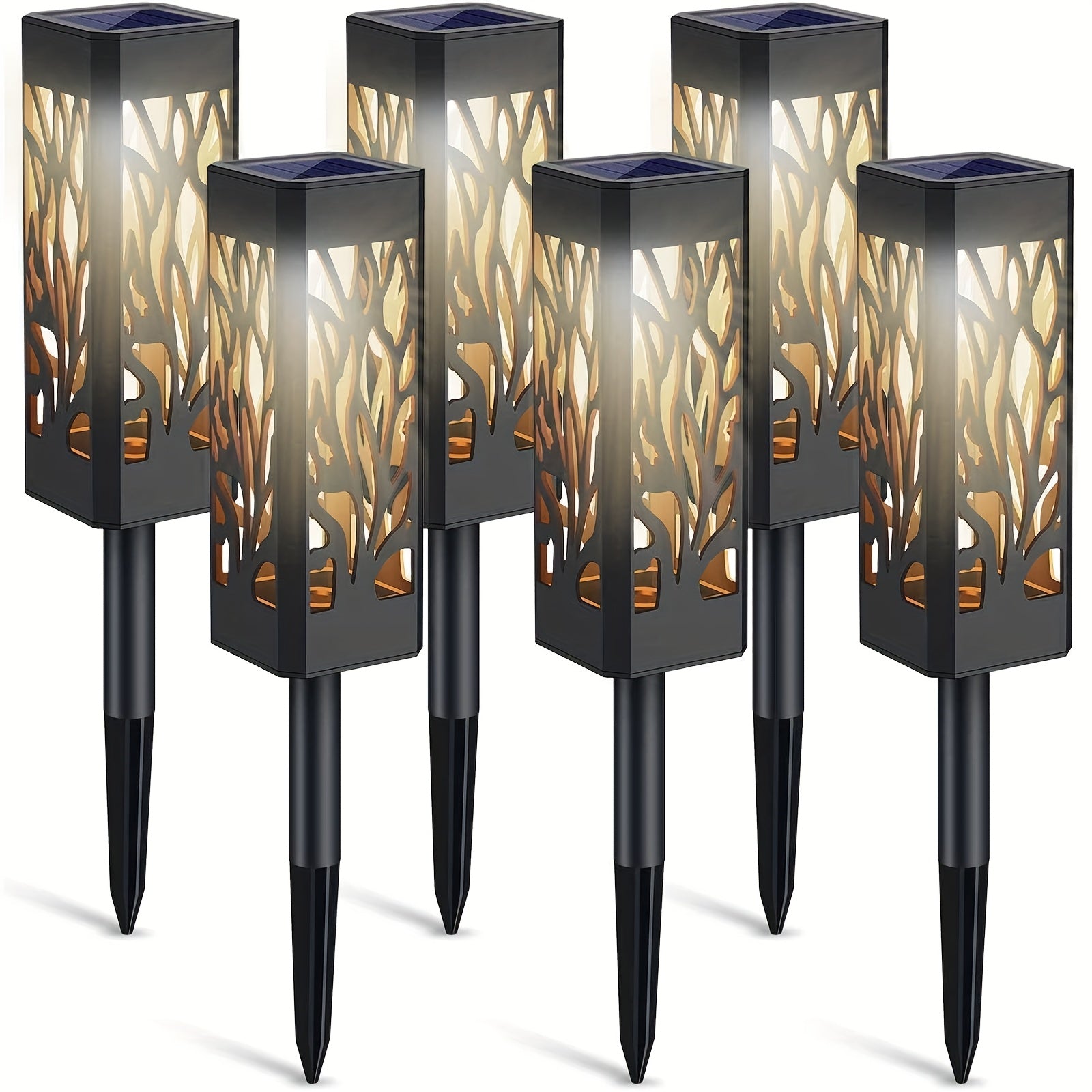 6/8 Pack Solar Path Lights Outdoor Solar Lights IPX5 Waterproof, Auto On/Off, Decorative Driveway Lighting, Perfect for Courtyard Garden Landscape Walkway Pathway Sidewalk Lawn