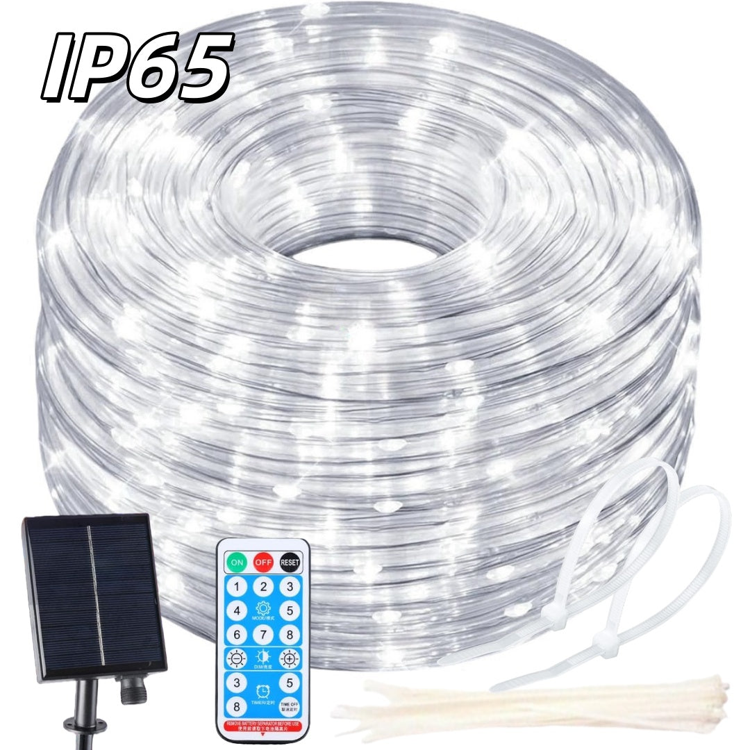 100FT 302 LED 灯带，带遥控器 – 太阳能灯串，适用于花园、露台、庭院、泳池、院子，圣诞节假日装饰