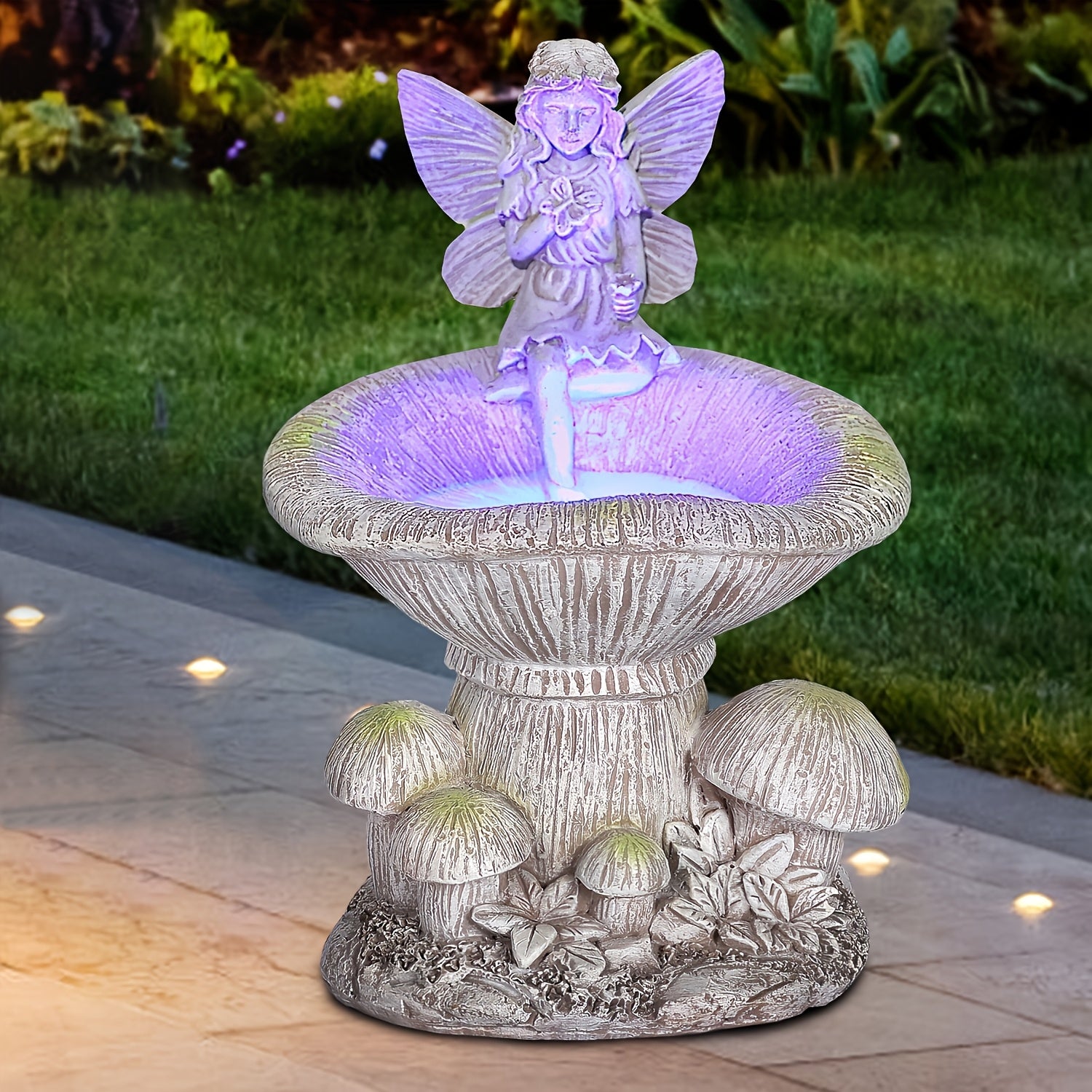 1 Pack Magic Mushroom Solar Outdoor Light with LED Lighting, Resin Garden Statue, Solar Powered Decoration, Perfect for Courtyard, Garden, Flower Beds and Pathways, Adds Magical Touch to Fairy Gardens and Rustic Style Outdoor Areas