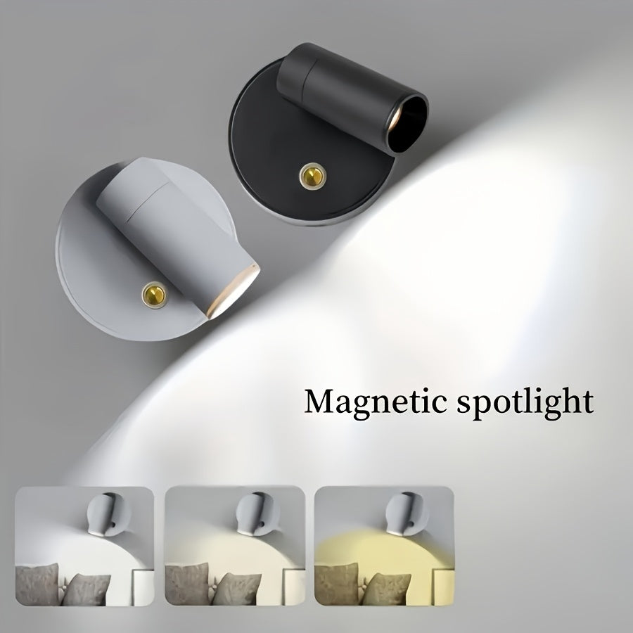 1PC 360° Rotatable Black &amp; White Spotlights — Ideal for Kitchen Island, Entryway, Hallway &amp; Corridor Lighting, Bedside Lamp, Home Decor, Christmas Decoration New Arrival, Can Be Used as Wall Lamp.