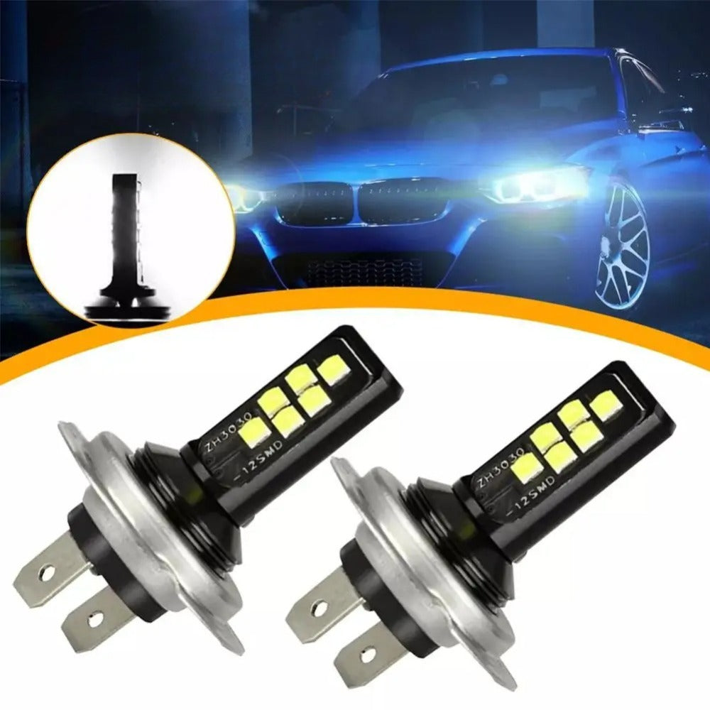2-Pack H7 LED Headlight Bulb Set Fog Light High/Low Beam Super Bright White Light 6000K Car Fog Light