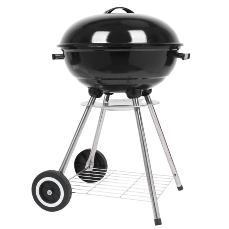 18-Inch Coke Stove with Enamel-Coated Body, White Sides and 5.91-Inch Diameter Wheels