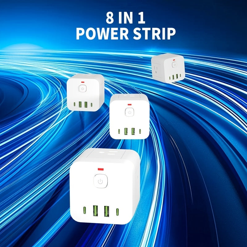3pcs Power Socket Is Small And Portable, With Four AC Outlets And 2 USB-A+2 USB-C Outlets. It Is Suitable For Travel, Business Trips, Ships, Homes, Bedrooms And Kitchens. Multiple Devices Can Be Used At The Same Time.