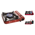 Butane or Propane Dual-Fuel Portable Gas Stove MS-3800LPG (Red), Maximum Power 9,560 BTU, Camping Cooker with Carrying Case