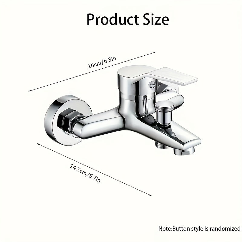 304 Stainless Steel 3-in-1 Wall Mount Shower Faucet - Dual-Function Thermostatic, Polished Chrome Finish, Cartridge Included, Easy DIY Install for Sink, Shower, Bathtub - Modern Aesthetic Design