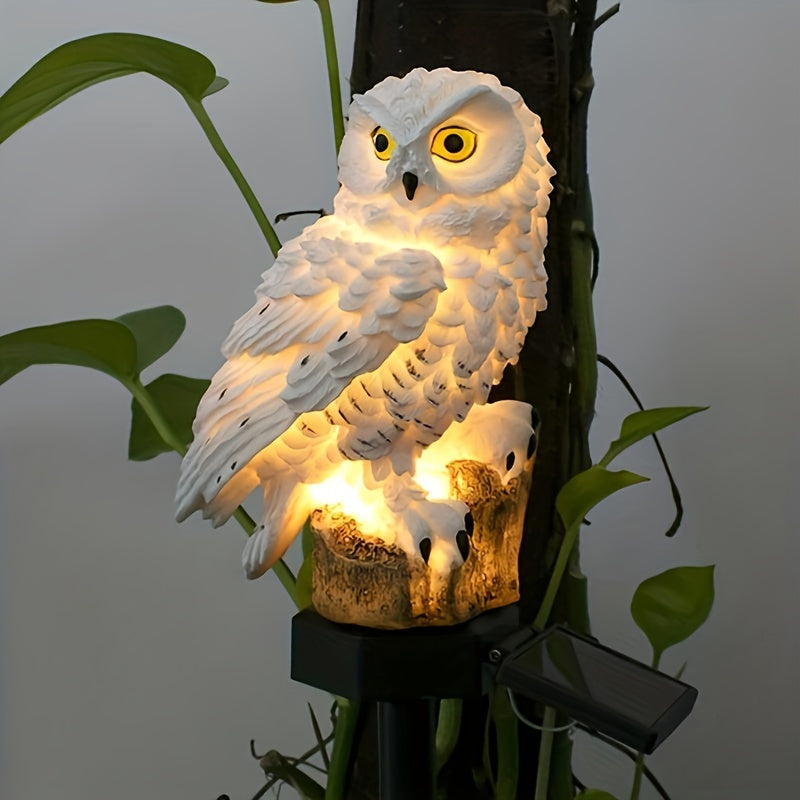 1 Piece Solar Garden Stake Light, Realistic LED Owl Lawn Light, Outdoor Landscape Lighting for Villas, Gardens, Parks, Pathways with Auto-Switching Function