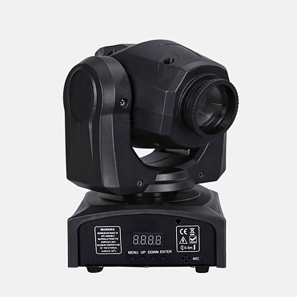 60W stage lighting moving head light, suitable for DMX512 interface, 8 gobos, 8 colors, sound control, 11 channels, 270° tilt, 540° pan, compact DJ light, suitable for weddings, disco, parties, club stage performances