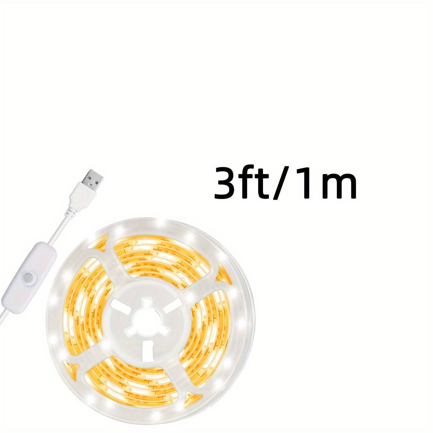 NBBUFF 3ft to 50ft LED light strip, warm/cool dual color optional, convenient USB interface design, touch button to turn on/off, easy to operate and install, suitable for bedroom, mirror, kitchen, TV background wall, desk and ceiling lighting