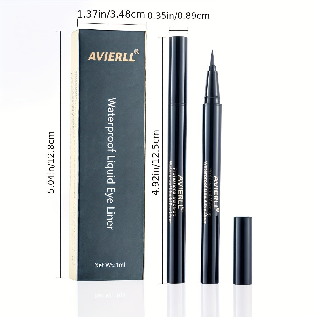 AVIERLL 防水液体眼线笔 - 持久不晕染，白色与黑色配方，适用于万圣节妆容，眼线铅笔，简约设计