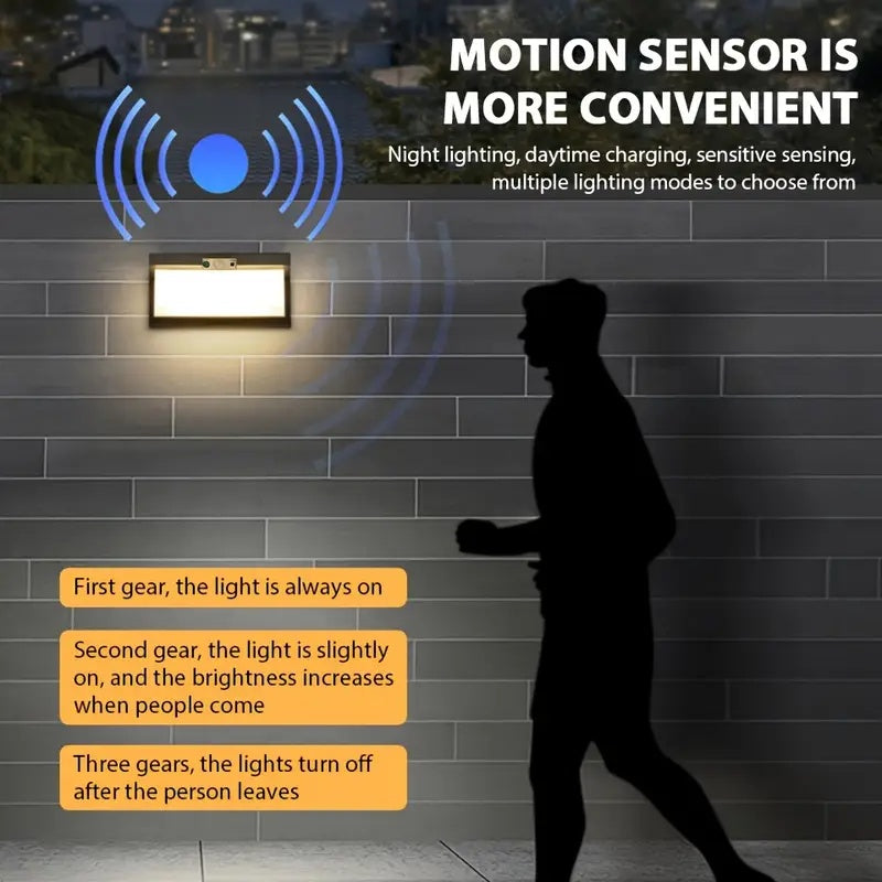 Solar Outdoor Light Sensor Solar Security Light 3-Level Dimming Mode Solar Wall Light Suitable for Garden Fence Courtyard Patio