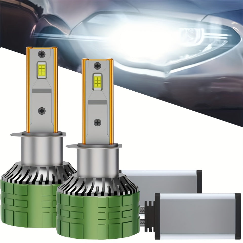 RAFFISHER 2-Pack H4 H7 LED Headlights, 480W High Power, 50000LM Brightness, Compatible with Canbus and Various Models Including H1, H11, H8, H9, HB3 9005, HB4 9006, 12V, 6000K Turbo Light, for Vehicles