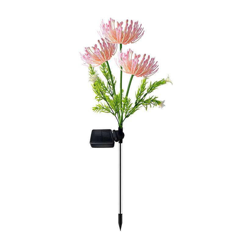 2pcs Solar 3-Head Lycoris Spider Lily Light, Red & Green Spring Courtyard Garden Lawn Pathway Decorative Light, Beautiful Gift for Mom