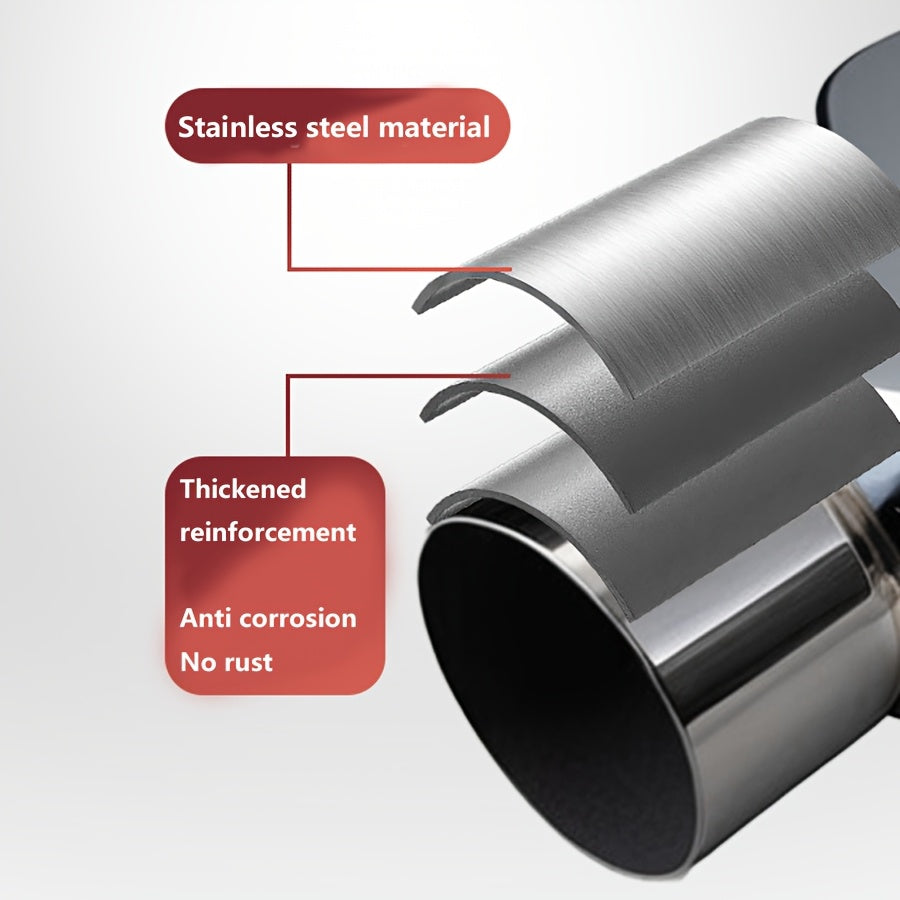 1 Car Modification Exhaust Pipe Stainless Steel Square Exhaust Tip Universal Square Outlet Exhaust Tail Pipe