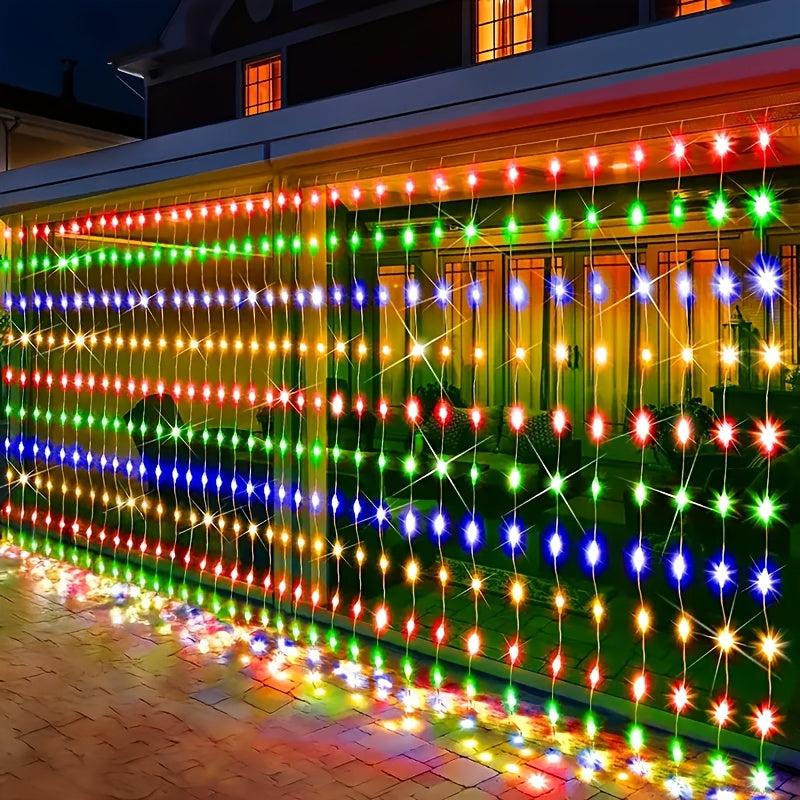 200-LED太阳能灯串 - 室内/室外多色变换花园装饰灯，适用于围栏、庭院和婚礼场景 - 按钮控制，iP65等级，户外照明 | 花园装饰 | 太阳能照明，太阳能灯串