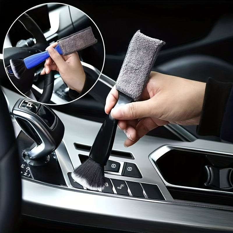 Car Interior Detailing Brush – Soft Bristle Cleaning Tool for Dashboard, Vents & Crevices – No Battery Required, Plastic Dust Brush for Auto Detailing, Vehicle Interior Cleaner | Stylish Handle Brush | Plastic Bristle Brush, Car Accessory