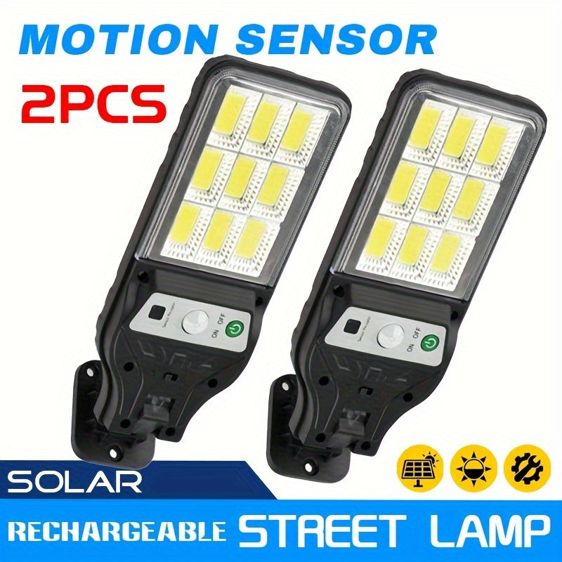 2/4 Pack Outdoor Solar Charging COB Wall Light, Street Light, Perfect for Patio, Courtyard, Balcony, Villa, Garden Wall, with Motion Sensor, Portable ABS Material Courtyard Garden Decorative Light