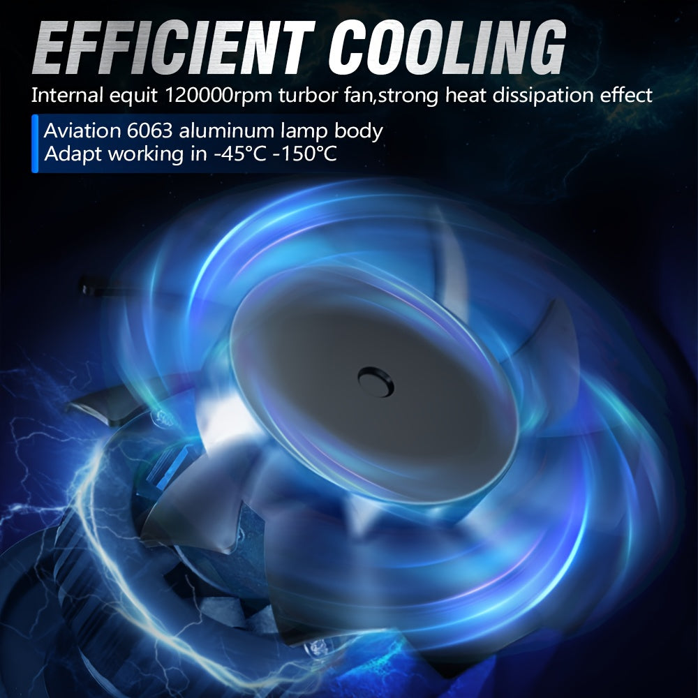2-Pack H7 LED Bulbs 9005/HB3 9006/HB4 CANBUS Headlight Bulbs 210W Power Dual-Side CSP Chip 6500K Super White Light + 900% Brightness Increase 60,000 Hours Lifespan 12V/24V Universal
