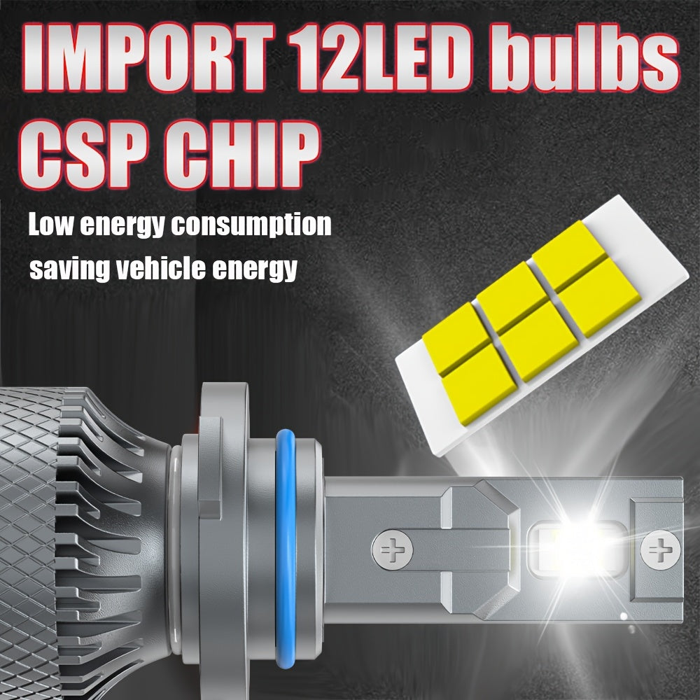 2PCS Super Bright Car LED Lights, 29500LM, Super Bright White Light, 9005/9006/9012, H1/H4/H7/H11 - Car Headlights, Plug-and-Play, Super Heat Dissipation LED Lights, No Battery, Driving Light, Spotlight
