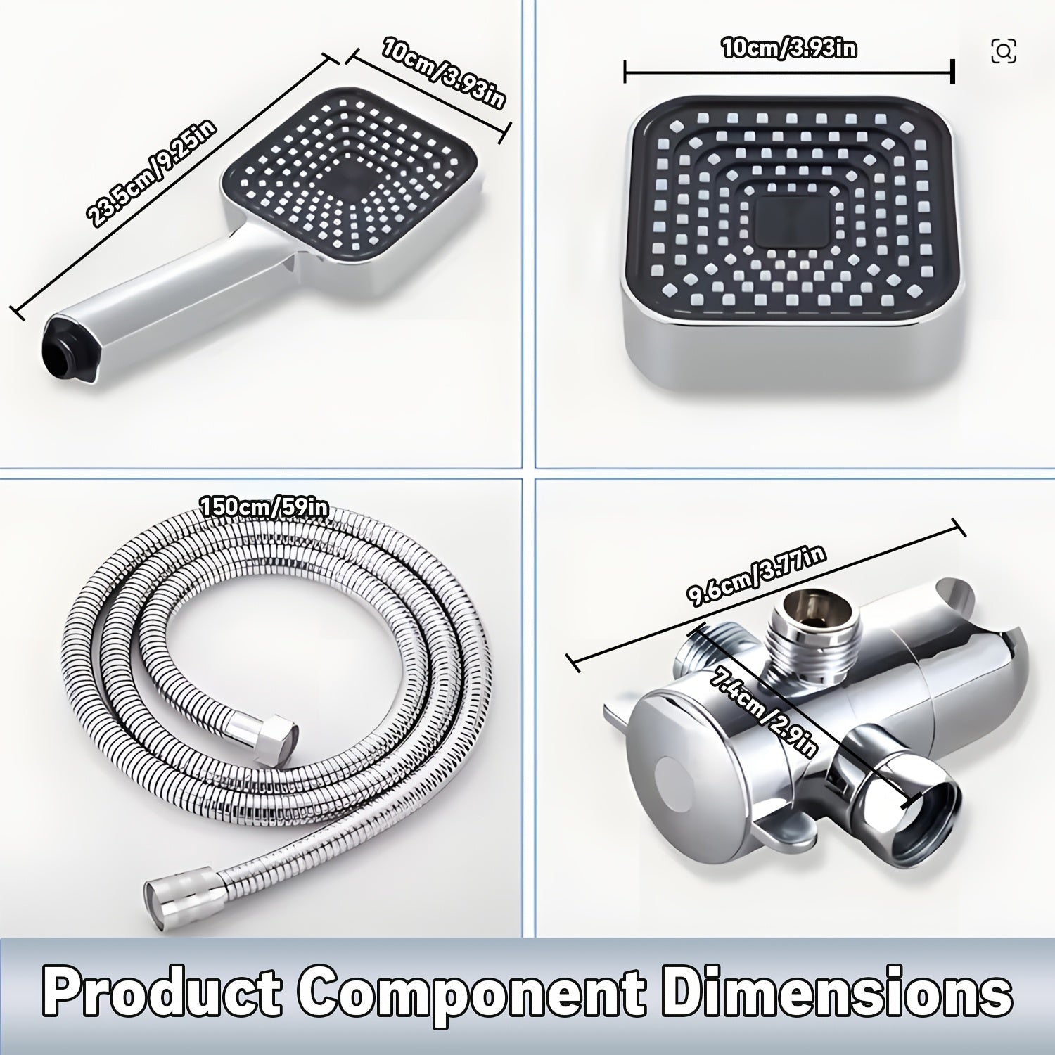 2-in-1 Handheld Shower with Extended Hose (High Pressure Rain Shower System) | Heavy Duty ABS Wall Mount Shower Set with T-Diverter Valve, Polished Finish, Full Body Coverage, Quick Installation (No Electricity) – Modern Bathroom Upgrade