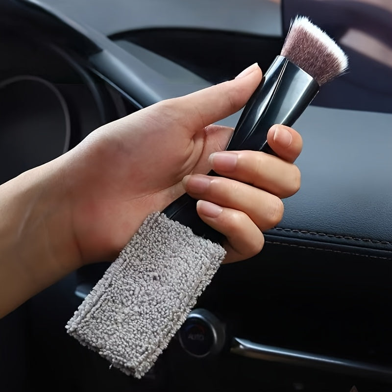 Car Interior Detailing Brush – Soft Bristle Cleaning Tool for Dashboard, Vents & Crevices – No Battery Required, Plastic Dust Brush for Auto Detailing, Vehicle Interior Cleaner | Stylish Handle Brush | Plastic Bristle Brush, Car Accessory