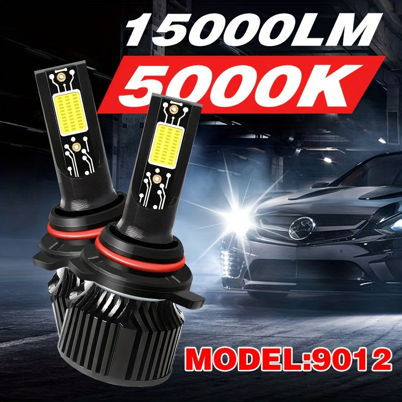 Car LED Light Kit (2-Pack), for Car Headlights, Compatible with 9005/HB3, 9006/HB4, H11, H4, H7, H1, F17 Models, Provides 15000 Lumens and 180W of 5000K White Light Illumination, No Battery Included