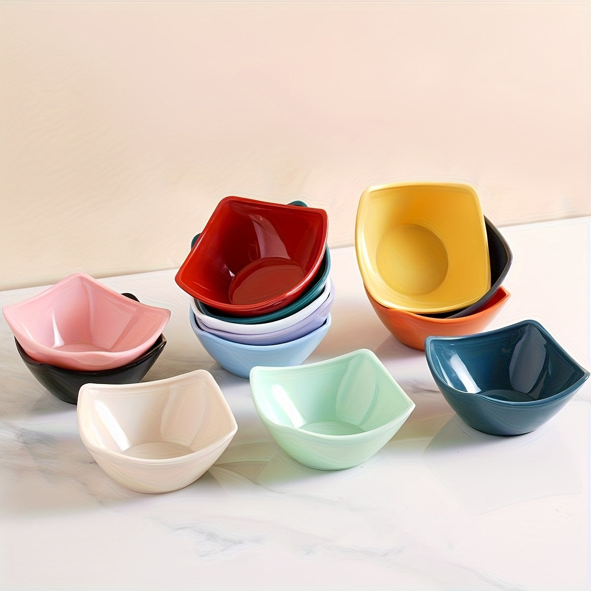 6Pcs Durable Shatterproof Mini Dessert Bowls, Reusable Vibrant Color Sauce & Dessert Bowls, Dishwasher & Microwave Safe, Perfect for Appetizers, Dips, Snacks, Fruits, Ideal for Kitchen, Outdoor Picnic, Party, Portable & Compact
